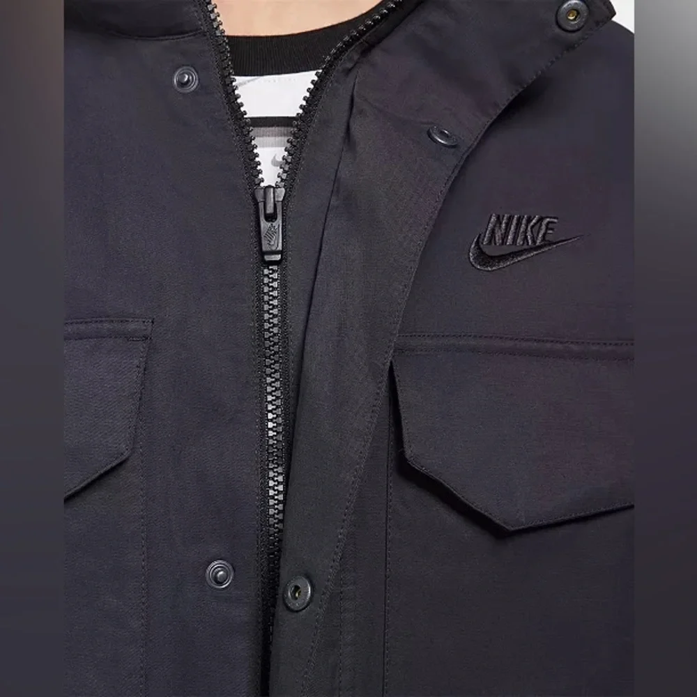 Nike Sportswear M65 Woven Jacket Mens LT tall Navy Blue zip track utility train